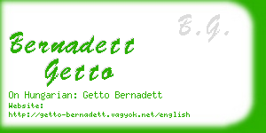 bernadett getto business card